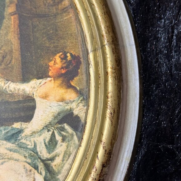 Vintage Action Cheswick PA Oval Framed Romantic Scene Prints Italy  Set Of 2 - Picture 4 of 9